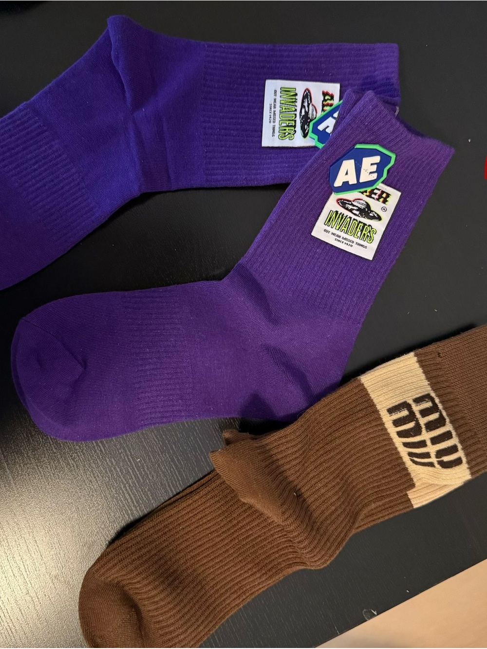 Miumiu socks and Ader Crew Socks - Packable Men's Socks